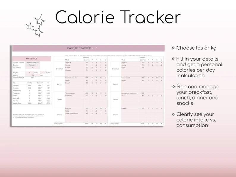 Ultimate Fitness & Weight Loss Tracker – Google Sheets & Printable